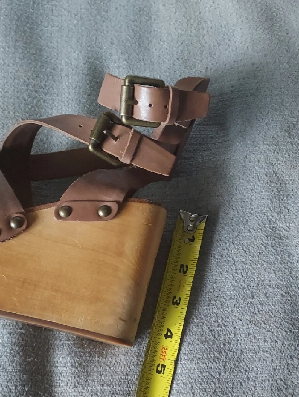 ASH Brown Leather Wooded Platform Wedge Sandals Sz 39/8.5-9